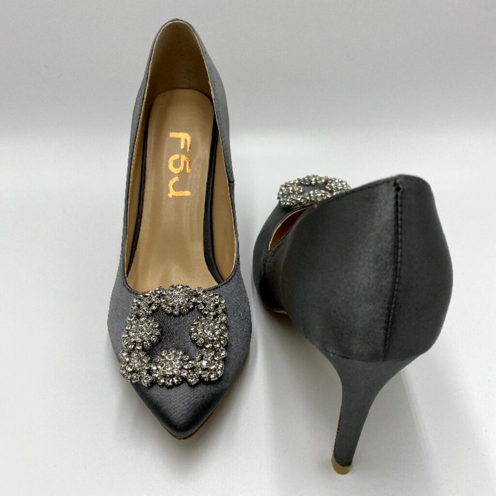 FSJ Fashion Decorative Crystal Rhinestone Pumps